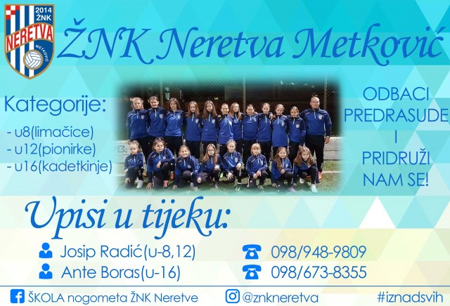 upisi, ŽNK Neretva