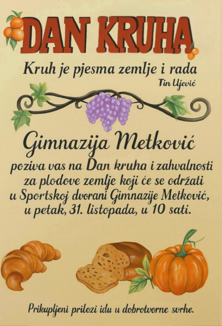 DKUGM25 Dane kruha i zahvalnosti za plodove zemlje u Gimnaziji Metković