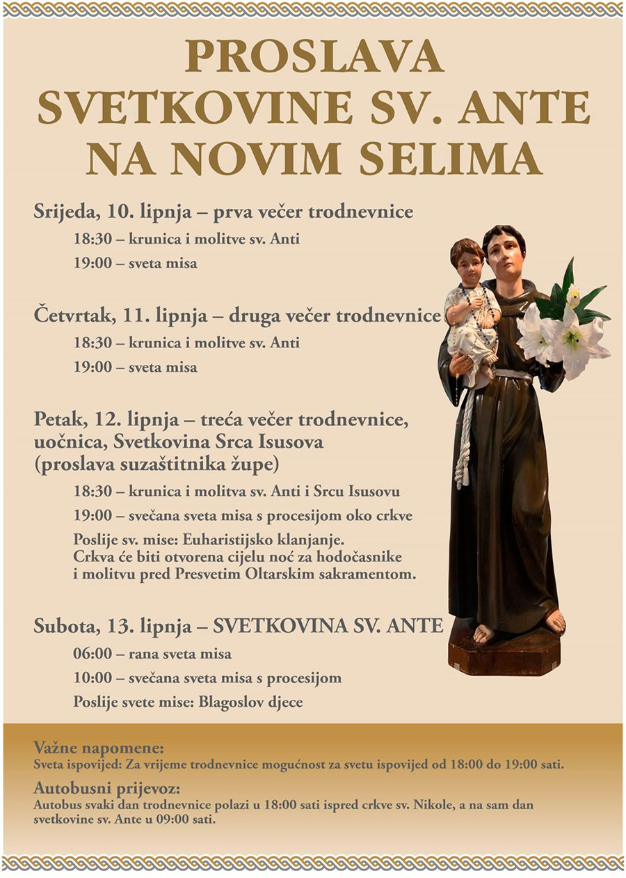 Trodnevnica sv Anti Nova Sela