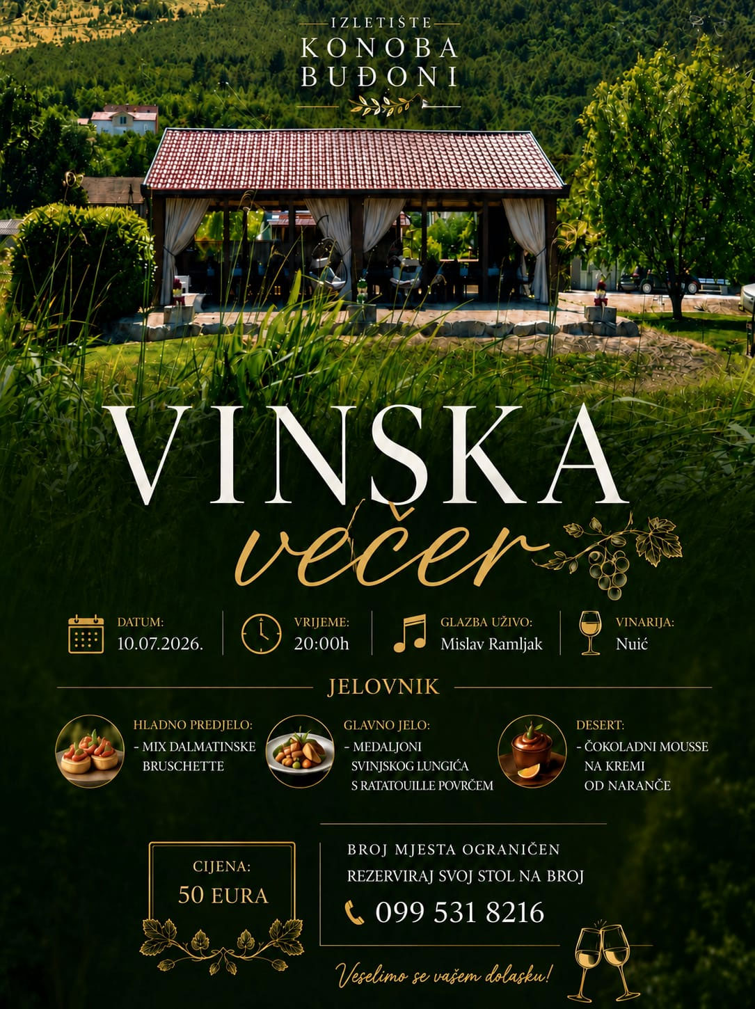 Izletište Konoba Budoni Vinska večer